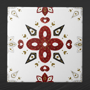 Carreau Rouge bleu or scandinave Nordic Graphic