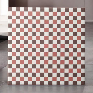 Carreau Rouge Bourgogne À damiers Motif Rétro Minimaliste