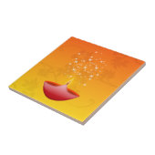 Carreau Rouge contemporain coloré Deepa Diwali (Côté)