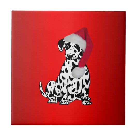 Carreau Rouge dalmate de Noël (Devant)