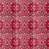 Carreau Rouge et blanc Élégant classique Motif baroque