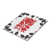 Carreau Rouge et noir Rose floral moderne verre minimal (Côté)