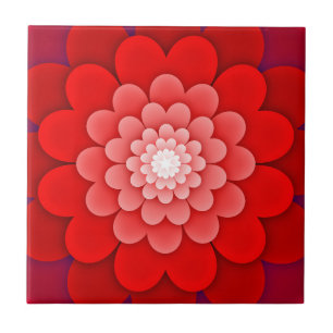 Carreau Rouge Floral Mandala-58566