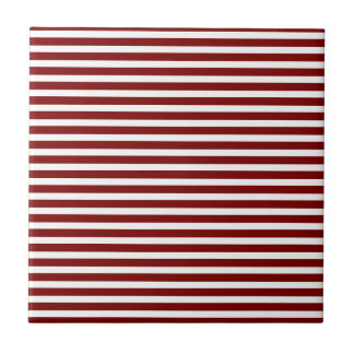 Carreau Rouge foncé bandes blanches simple élégant moderne