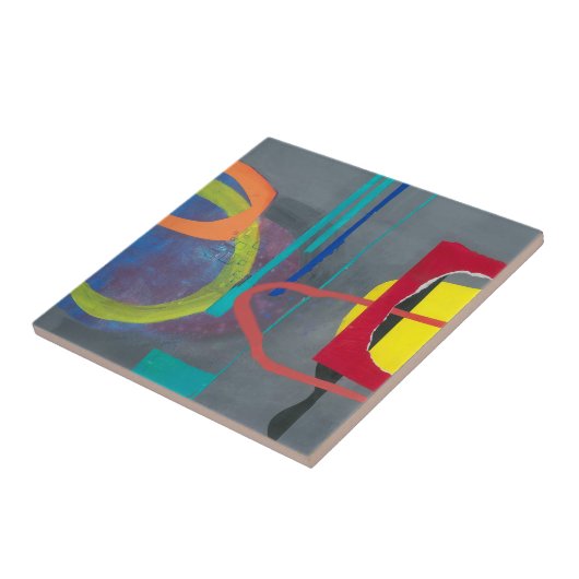 Carreau Rouge gris Abstrait moderne (Côté)