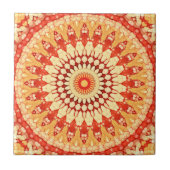 Carreau Rouge Jaune Orange Summer Sun Mandala Motif (Devant)