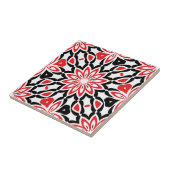Carreau Rouge noir blanc géométrique Kaleidoscopique ethni (Côté)