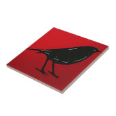Carreau Rouge noir d'oiseau de tuile (Côté)