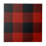 Carreau Rouge Noir Russe Buffalo Plaid Impression<br><div class="desc">mosaïque personnalisée</div>