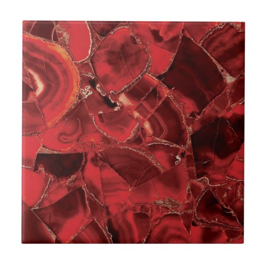 Carreau Rouge Ruby Quartz Crystal Gemstone Impression (Devant)