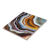 Carreau Rouge Terracotta Blanc Noir Bleu Or Géode d'âge (Côté)