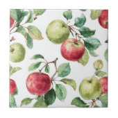 Carreau Rouge vert pomme Motif Aquarelle Russe (Devant)