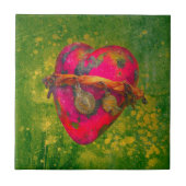 Carreau Rouge & Vert Vieux Milagro Mexicain Coeur de charm (Devant)