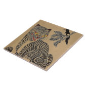 Carreau Rouleau coréen vintage de Minhwa Tigre (Côté)