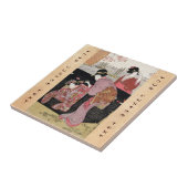 Carreau Rouleau japonais frais de dame de geisha de trio (Côté)