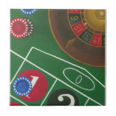 Carreau Roulette Table avec puces et roue (Devant)