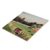 Carreau Rousseau - Paysage et quatre jeunes filles (Côté)