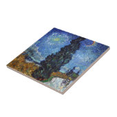 Carreau Route avec cyprès de Van Gogh Impressionnisme (Côté)