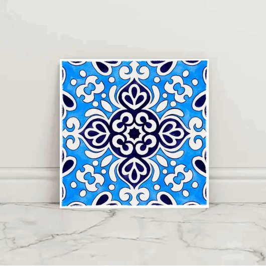Carreau Royal Blue Ceramic Classic Geometric Mosaic