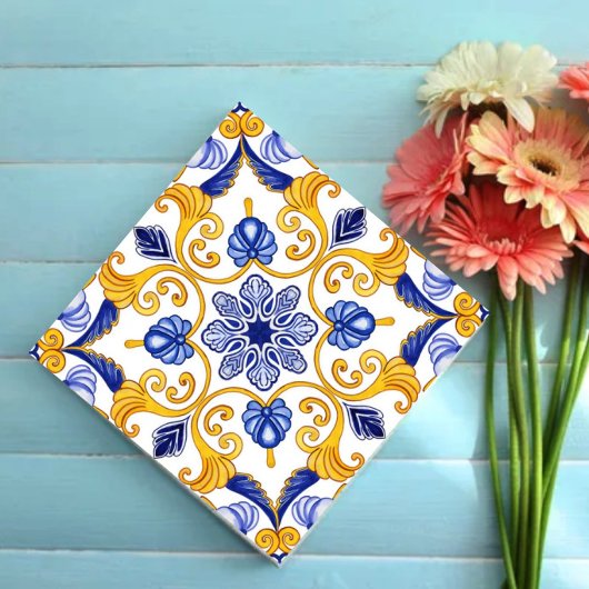 Carreau Royal Lisbon Scrollwork Elegant Portuguese Blue