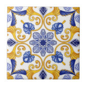 Carreau Royal Lisbon Scrollwork Elegant Portuguese Blue (Devant)