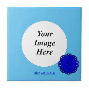 Carreau Ruban de fleurs bleues Modèle par Kenneth Yoncich