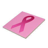 Carreau Ruban de rose de conscience de cancer du sein (Côté)