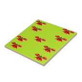 Carreau Ruban rouge de Noël sur vert clair (Côté)