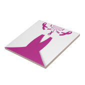 Carreau Rubans rose Cancer du sein Sensibilisation Art Imp (Côté)