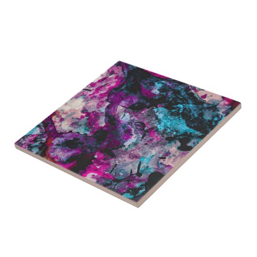 Carreau Ruby et Sapphire Crystal Geode Abstrait (Côté)