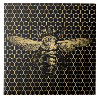 Carreau Ruche Rustique Or Nid d'Abeille Noir