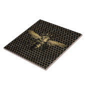 Carreau Ruche Rustique Or Nid d'Abeille Noir (Côté)