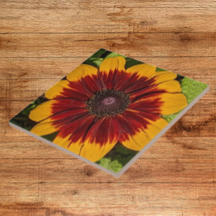 Carreau Rudbeckia floral jaune et bronze