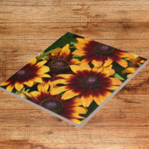 Carreau Rudbeckias jaune et bronze Floral