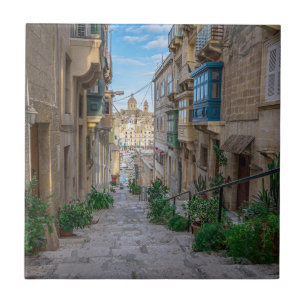 Carreau Rue de pierre étroite à Malte