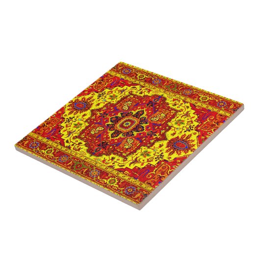 Carreau RUG PERSIEN - Rouge et Jaune (Côté)