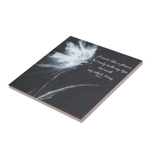 Carreau Rumi Citation Fleur Noir Blanc (Côté)