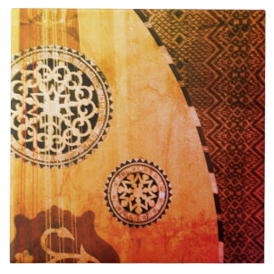 Carreau Russe égyptien en détresse Oud Moyen-Orient