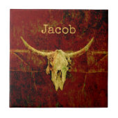 Carreau Russe Pays Occidental Brown Grunge Taureau (Devant)