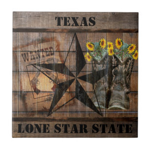 Carreau Russe Texas Star Western Pistol Cowboy Boots Cera