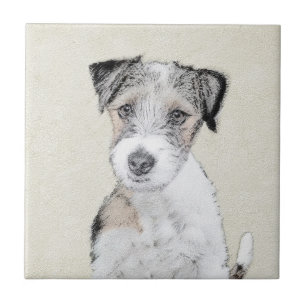 Carreau Russell Terrier Peinture rugueuse - Art Chien orig
