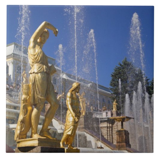 Carreau Russie, Saint-Pétersbourg, statues d'or (Devant)