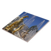 Carreau Russie, Saint-Pétersbourg, statues d'or (Côté)