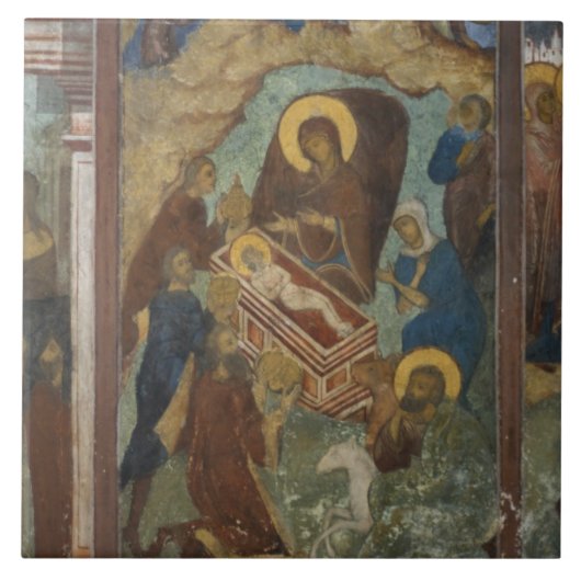 Carreau Russie, Yaroslavl, fresque dans la cathédrale St.  (Devant)