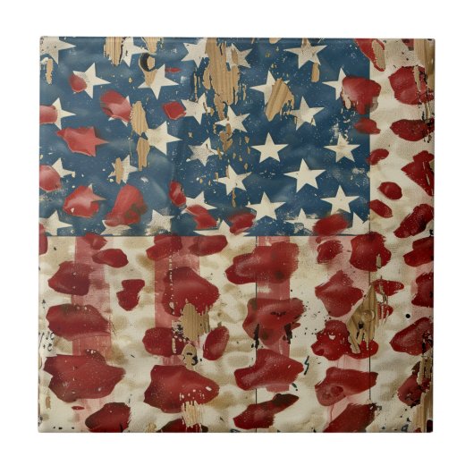 Carreau Rustic American Flag Leopard Print (6) (Devant)
