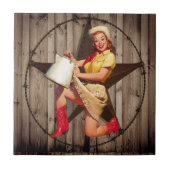 Carreau rustic BarnWood Texas star western country cowgirl (Devant)
