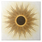 Carreau Rustic Brown Gold Sunburst Art Tile (Devant)
