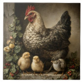 Carreau Rustic Chicken Hen with Chicks (Devant)