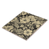 Carreau Rustic Country Floral Motifs Monochrome Distressed (Côté)