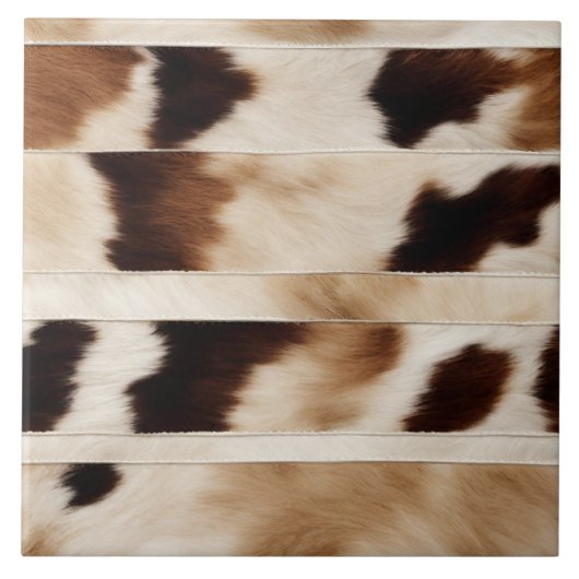 Carreau Rustic Farmhouse Cowboy Western Country Cowhide (Devant)